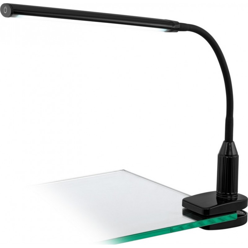 31,95 € Free Shipping | Technical lamp Eglo Laroa 4.5W 4000K Neutral light. Extended Shape 45×28 cm. Clamp lamp Office and work zone. Modern, sophisticated and design Style. Plastic. Black Color