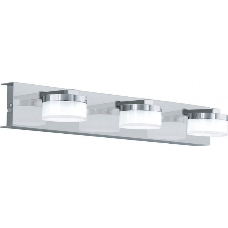 187,95 € Free Shipping | Indoor wall light Eglo Romendo 1 21.5W 3000K Warm light. Extended Shape 45×7 cm. Bathroom. Modern and design Style. Steel and Plastic. Plated chrome, silver and satin Color
