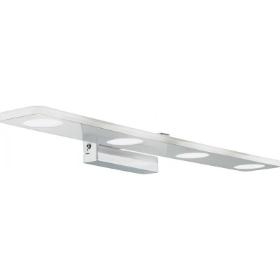 132,95 € Envio grátis | Luz de parede interna Eglo Cabus 18W 3000K Luz quente. 58×5 cm. Aço e plástico. Cor cromado, prata e cetim