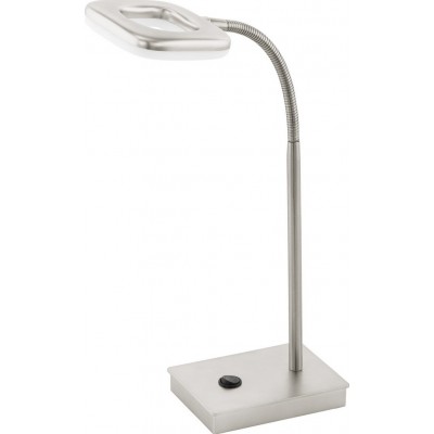 Schreibtischlampe Eglo Litago 4W 3000K Warmes Licht. Kubische Gestalten 37×12 cm. Büro und arbeitsbereich. Modern und design Stil. Stahl und Plastik. Weiß, nickel und matt nickel Farbe