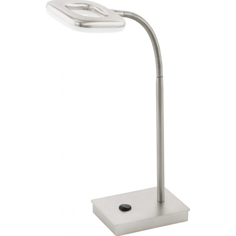 43,95 € Free Shipping | Desk lamp Eglo Litago 4W 3000K Warm light. Cubic Shape 37×12 cm. Office and work zone. Modern and design Style. Steel and plastic. White, nickel and matt nickel Color