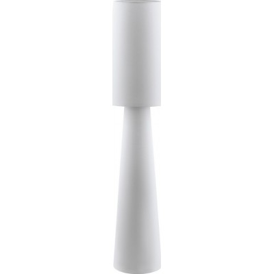 Lámpara de pie Eglo Carpara 120W Forma Cilíndrica Ø 35 cm. Comedor, dormitorio y oficina. Estilo moderno, sofisticado y diseño. Textil. Color blanco