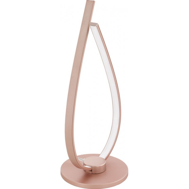 61,95 € Free Shipping | Table lamp Eglo Palozza 14W 3000K Warm light. Angular Shape Ø 18 cm. Bedroom, office and work zone. Modern, sophisticated and design Style. Aluminum and plastic. White, golden and pink gold Color