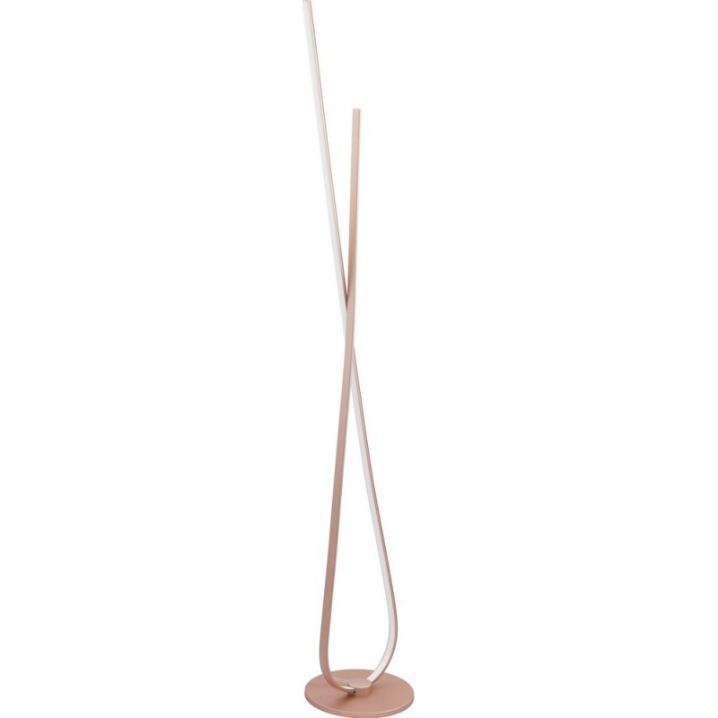 119,95 € Free Shipping | Floor lamp Eglo Palozza 25W 3000K Warm light. Extended Shape Ø 22 cm. Dining room, bedroom and office. Modern, sophisticated and design Style. Aluminum and Plastic. White, golden and pink gold Color