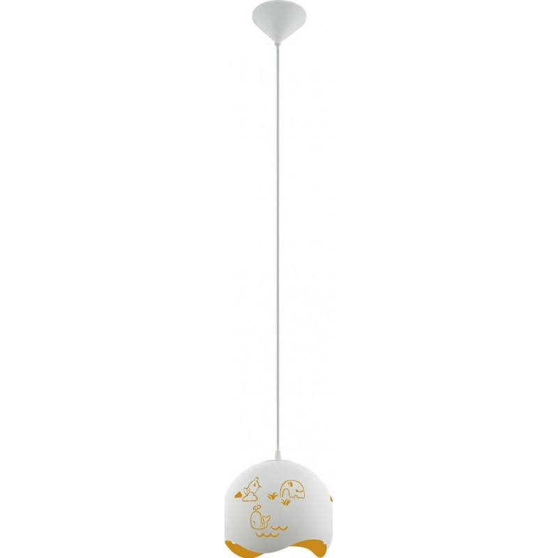 儿童灯 Eglo Laurina 60W 球形 形状 Ø 25 cm. 吊灯 卧室 和 儿童专区. 设计 和 凉爽的 风格. 钢 和 塑料. 黄色的 和 白色的 颜色