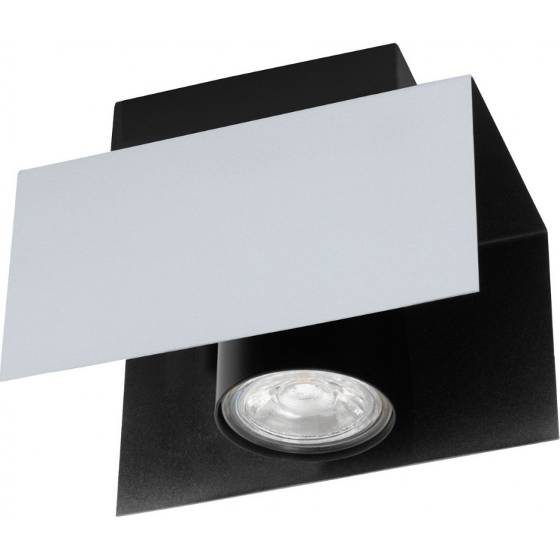 Indoor spotlight Eglo Viserba 5W 12×12 cm. Living room, kitchen and bedroom. Modern Style. Steel. Aluminum, white, black and silver Color
