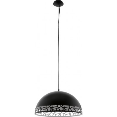Hanging lamp Eglo Savignano 60W Conical Shape Ø 53 cm. Living room and dining room. Modern, sophisticated and design Style. Steel. White and black Color