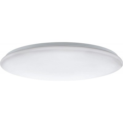 272,95 € Free Shipping | Indoor ceiling light Eglo Giron 80W 3000K Warm light. Ø 100 cm. Steel and plastic. White Color