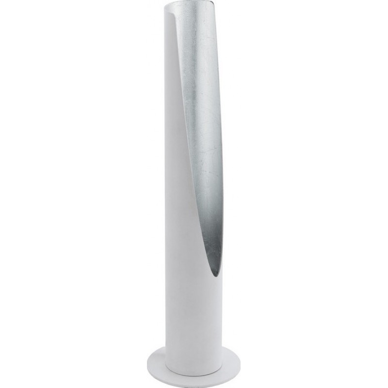 Table lamp Eglo Barbotto 5W Cylindrical Shape Ø 6 cm. Bedroom, office and work zone. Modern, sophisticated and design Style. Steel. White and silver Color