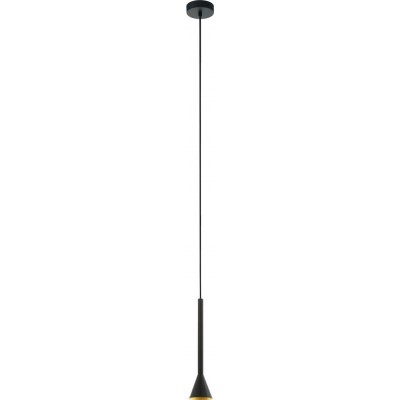 56,95 € Free Shipping | Hanging lamp Eglo Cortaderas 5W Ø 9 cm. Living room and dining room. Modern, sophisticated and design Style. Steel. Golden and black Color