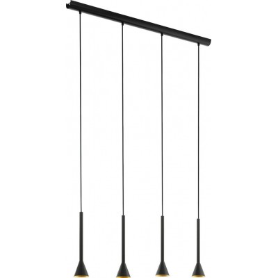 194,95 € Free Shipping | Hanging lamp Eglo Cortaderas 20W Extended Shape 150×113 cm. Living room and dining room. Modern, sophisticated and design Style. Steel. Golden and black Color