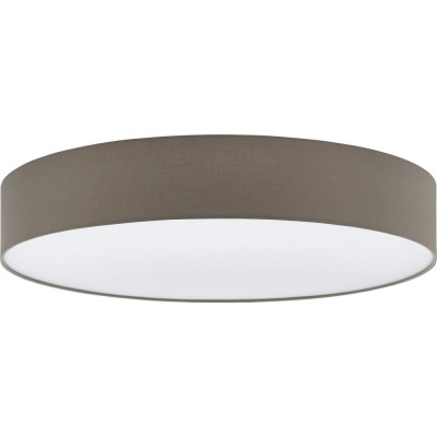 149,95 € Free Shipping | Indoor ceiling light Eglo Pasteri 125W Cylindrical Shape Ø 76 cm. Living room and dining room. Modern Style. Steel and Textile. White and gray Color