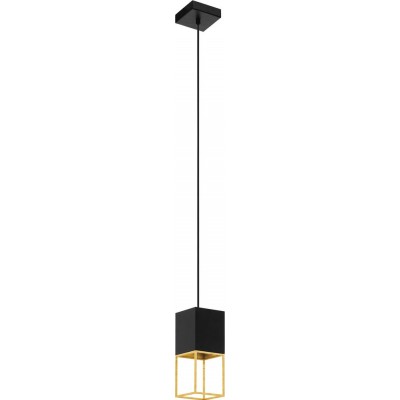 吊灯 Eglo Montebaldo 5W 立方体 形状 110×10 cm. 客厅 和 饭厅. 现代的, 复杂的 和 设计 风格. 钢. 金的 和 黑色的 颜色