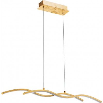 Lampada a sospensione Eglo Miraflores 17W 3000K Luce calda. Forma Estesa 120×87 cm. Soggiorno e sala da pranzo. Stile moderno, sofisticato e design. Acciaio, Alluminio e Plastica. Colore bianca e d'oro