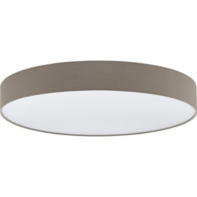 245,95 € Free Shipping | Indoor ceiling light Eglo Romao 3 60W 3000K Warm light. Round Shape Ø 76 cm. Living room, kitchen and bathroom. Modern Style. Steel, plastic and textile. White and gray Color