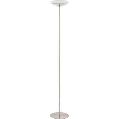 Floor lamp Eglo Frattina C 18W 2700K Very warm light. Oval Shape Ø 29 cm. Dining room, bedroom and office. Modern, sophisticated and design Style. Steel and plastic. White, nickel and matt nickel Color