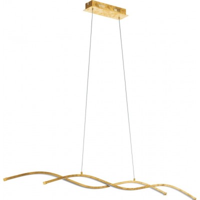 193,95 € Free Shipping | Hanging lamp Eglo Miraflores 26W 3000K Warm light. Extended Shape 120×120 cm. Living room and dining room. Modern, sophisticated and design Style. Steel, aluminum and plastic. White and golden Color