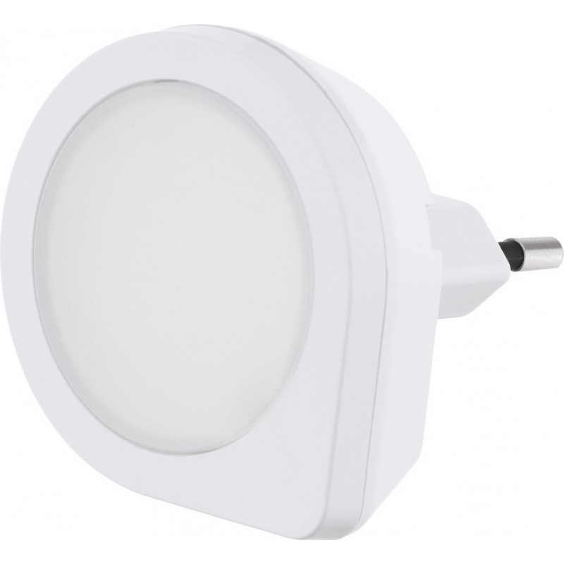 8,95 € Free Shipping | Night light Eglo Tineo 0.4W 3000K Warm light. Ø 5 cm. Plug lamp Plastic. White Color