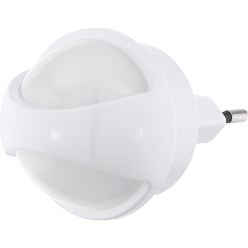 8,95 € Envoi gratuit | Veilleuse Eglo Tineo 0.3W 3000K Lumière chaude. Ø 5 cm. Lampe de prise Plastique. Couleur blanc