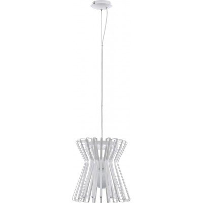 Hanging lamp Eglo Locubin 40W Cylindrical Shape Ø 33 cm. Living room and dining room. Modern, sophisticated and design Style. Steel. White Color