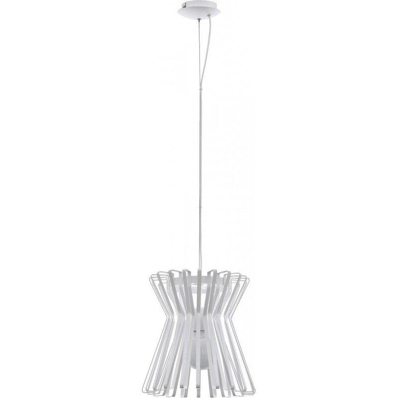Lámpara colgante Eglo Locubin 40W Forma Cilíndrica Ø 33 cm. Salón y comedor. Estilo moderno, sofisticado y diseño. Acero. Color blanco