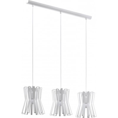 Hanging lamp Eglo Locubin 120W Extended Shape 110×107 cm. Living room and dining room. Modern, sophisticated and design Style. Steel. White Color
