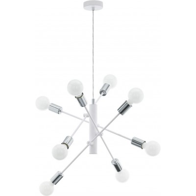 162,95 € Free Shipping | Chandelier Eglo Gradoli 480W Ø 71 cm. Steel. White, plated chrome and silver Color