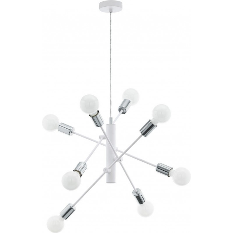 162,95 € Free Shipping | Chandelier Eglo Gradoli 480W Ø 71 cm. Steel. White, plated chrome and silver Color