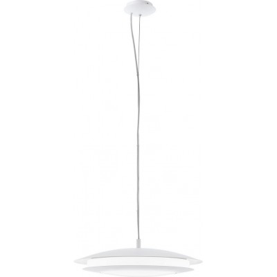 Hanging lamp Eglo Moneva C 27W 2700K Very warm light. Oval Shape Ø 48 cm. Living room, kitchen and dining room. Modern, sophisticated and design Style. Steel and plastic. White Color