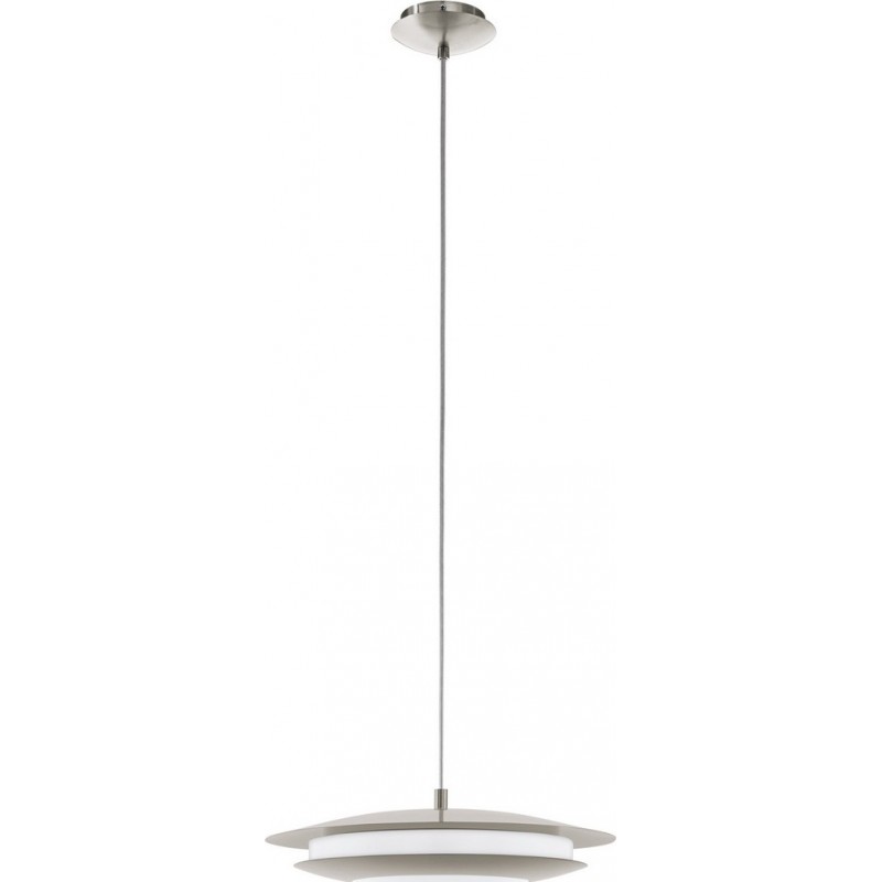 159,95 € Free Shipping | Hanging lamp Eglo Moneva C 18W 2700K Very warm light. Oval Shape Ø 40 cm. Living room and dining room. Modern, sophisticated and design Style. Steel and plastic. White, nickel and matt nickel Color