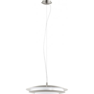 吊灯 Eglo Moneva C 27W 2700K 非常温暖的光. 椭圆形 形状 Ø 48 cm. 客厅 和 饭厅. 现代的, 复杂的 和 设计 风格. 钢 和 塑料. 白色的, 镍 和 亚光镍 颜色
