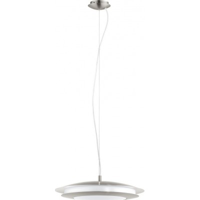 Lampe à suspension Eglo Moneva C 27W 2700K Lumière très chaude. Façonner Ovale Ø 48 cm. Salle et salle à manger. Style moderne, sophistiqué et conception. Acier et Plastique. Couleur blanc, nickel et nickel mat