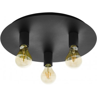 Lámpara de techo Eglo Passano 1 180W Forma Esférica Ø 45 cm. Salón, comedor y dormitorio. Estilo diseño. Acero. Color negro