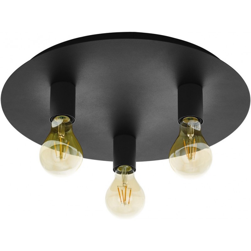 59,95 € Free Shipping | Ceiling lamp Eglo Passano 1 180W Spherical Shape Ø 45 cm. Living room, dining room and bedroom. Design Style. Steel. Black Color