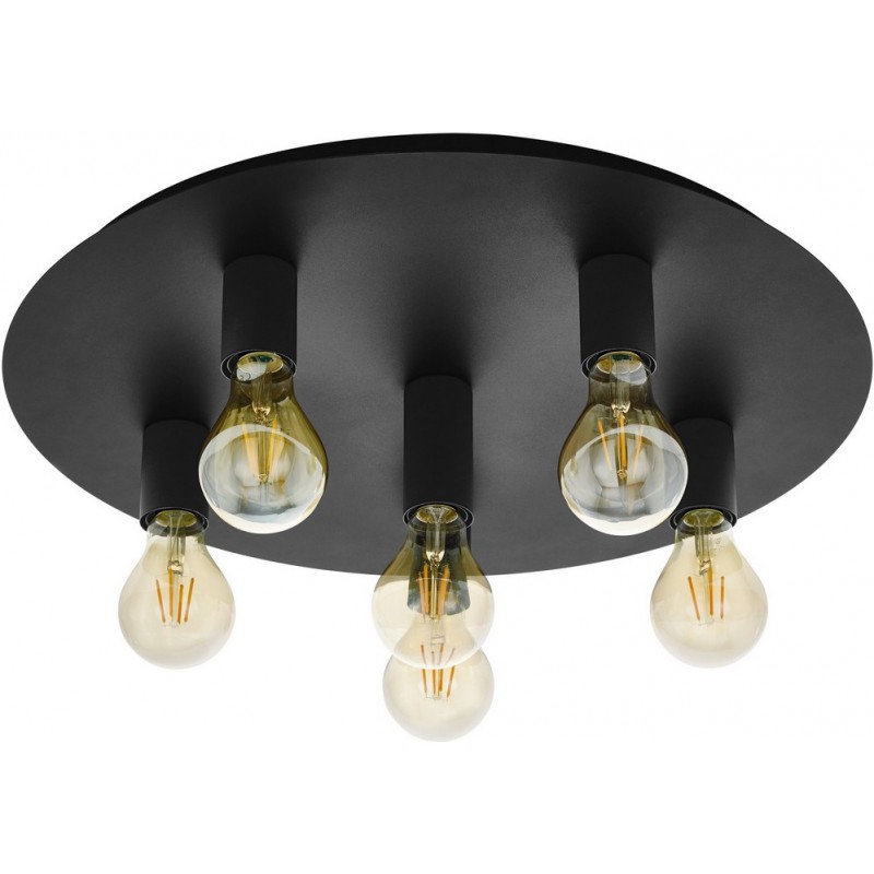 99,95 € Free Shipping | Ceiling lamp Eglo Passano 1 360W Spherical Shape Ø 55 cm. Living room, dining room and bedroom. Design Style. Steel. Black Color