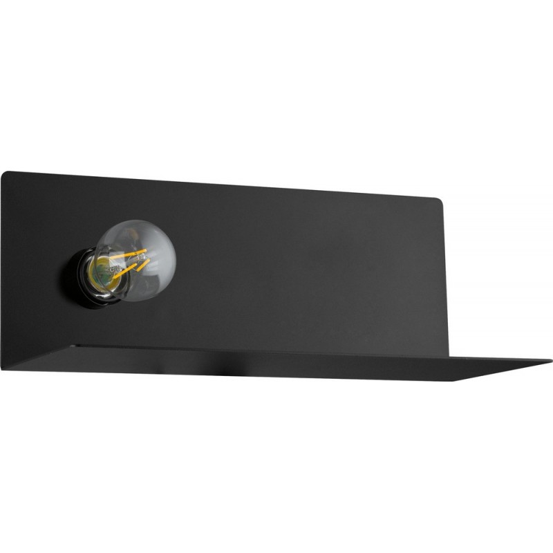59,95 € Free Shipping | Indoor wall light Eglo Ciglie 60W Extended Shape 35×14 cm. Bedroom, office and work zone. Modern and design Style. Steel. Black Color