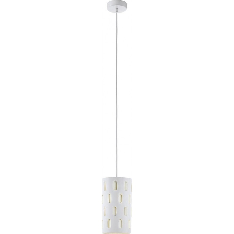 39,95 € Free Shipping | Hanging lamp Eglo Ronsecco 60W Cylindrical Shape Ø 15 cm. Living room and dining room. Modern, sophisticated and design Style. Steel. White Color