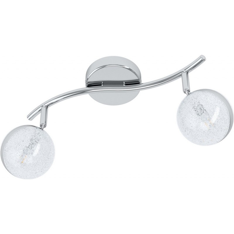 Ceiling lamp Eglo Salto 3 6W Extended Shape 37×20 cm. Living room, dining room and bedroom. Design Style. Steel and Plastic. White, plated chrome and silver Color