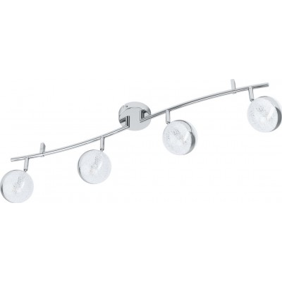 Indoor spotlight Eglo Salto 3 12W Extended Shape 83×21 cm. Living room, dining room and bedroom. Design Style. Steel and plastic. White, plated chrome and silver Color