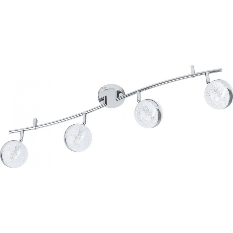 Ceiling lamp Eglo Salto 3 12W Extended Shape 83×21 cm. Living room, dining room and bedroom. Design Style. Steel and Plastic. White, plated chrome and silver Color