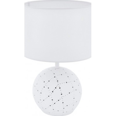 Lampada da tavolo Eglo Montalbano 67W Forma Cilindrica Ø 23 cm. Camera da letto, ufficio e zona di lavoro. Stile moderno, design e freddo. Ceramica e Tessile. Colore bianca