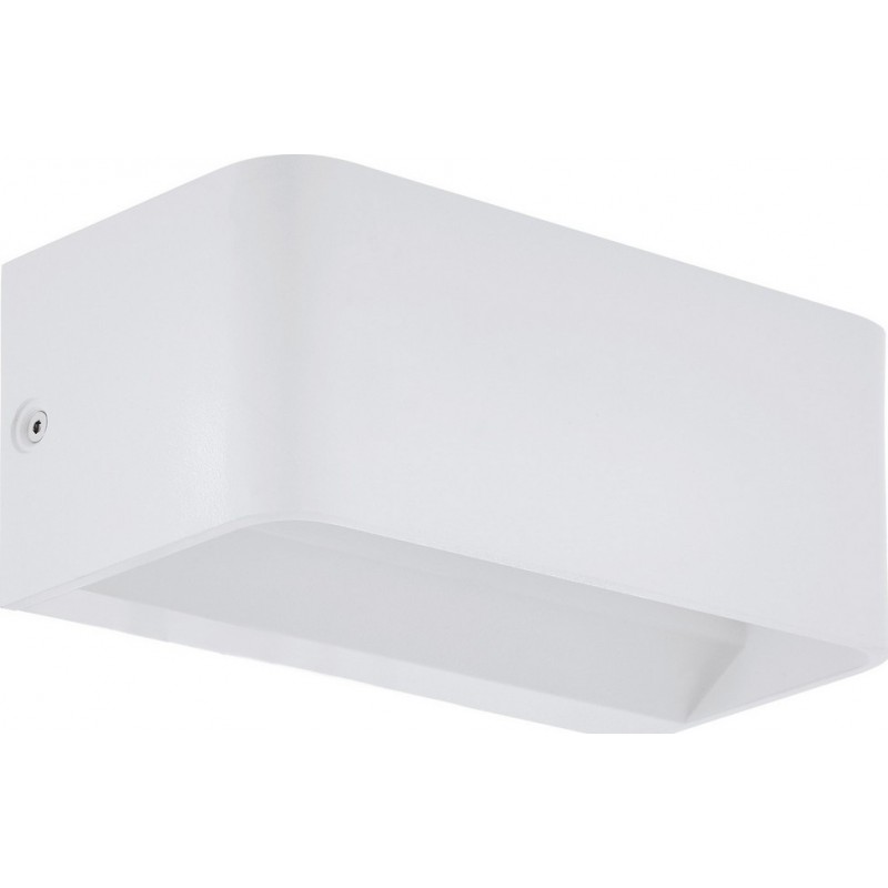 48,95 € Free Shipping | Indoor wall light Eglo Sania 4 10W 3000K Warm light. Extended Shape 20×8 cm. Bathroom, office and work zone. Modern and design Style. Aluminum. White Color