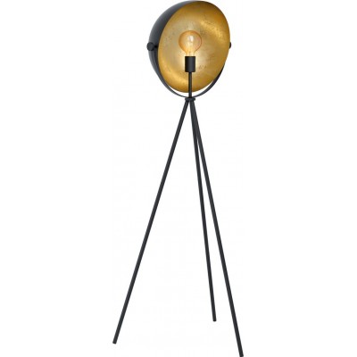 Lámpara de pie Eglo Darnius 40W Forma Esférica Ø 38 cm. Salón, comedor y dormitorio. Estilo moderno, sofisticado y diseño. Acero. Color dorado y negro