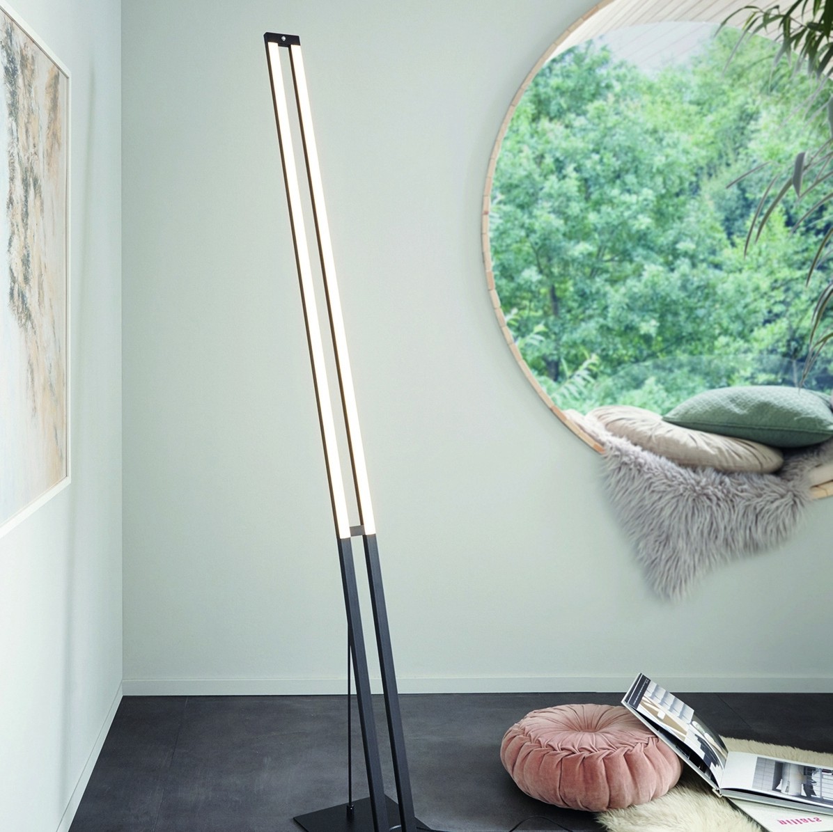 129,95 € Envoi gratuit | Lampadaire Eglo Amontillado 27W 3000K Lumière chaude. 160 cm. Acier, aluminium et plastique. Couleur blanc et noir