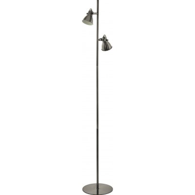 94,95 € Free Shipping | Floor lamp Eglo Taschin 6.5W Conical Shape 150 cm. Living room, dining room and bedroom. Modern, sophisticated and design Style. Steel. Cream, nickel and old nickel Color