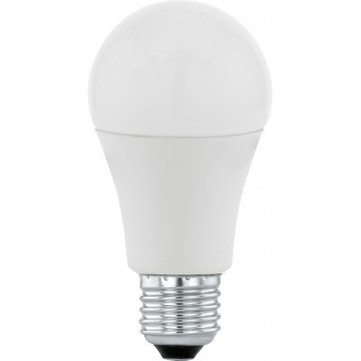 16,95 € 免费送货 | LED灯泡 Eglo LM LED E27 9.5W E27 LED A60 3000K 暖光. 球形 形状 Ø 6 cm. 塑料. 蛋白石 颜色