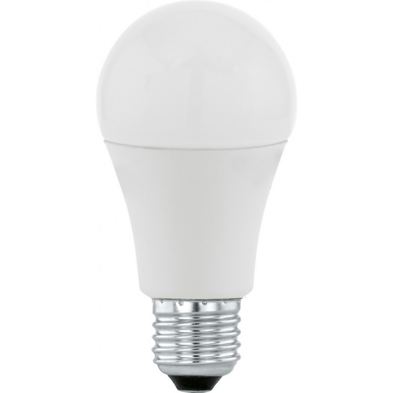 16,95 € 免费送货 | LED灯泡 Eglo LM LED E27 9.5W E27 LED A60 3000K 暖光. 球形 形状 Ø 6 cm. 塑料. 蛋白石 颜色
