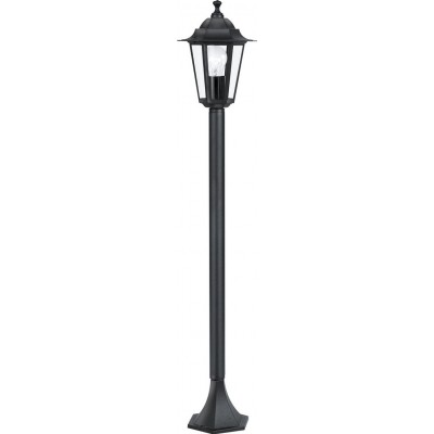 46,95 € Kostenloser Versand | Strassenlicht Eglo Laterna 4 60W Ø 20 cm. Stehlampe Aluminium und glas. Schwarz Farbe