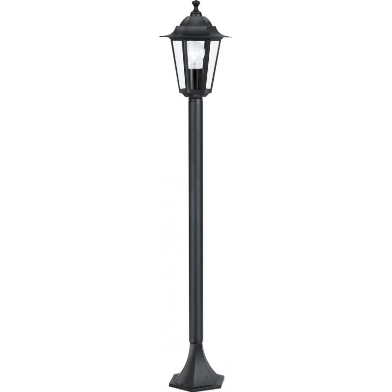 46,95 € Kostenloser Versand | Strassenlicht Eglo Laterna 4 60W Ø 20 cm. Stehlampe Aluminium und glas. Schwarz Farbe