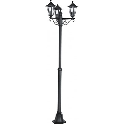 Уличный фонарь Eglo Laterna 4 180W Цилиндрический Форма Ø 55 cm. Наполная лампа Терраса, сад и бассейн. Ретро и винтаж Стиль. Алюминий и Стекло. Чернить Цвет